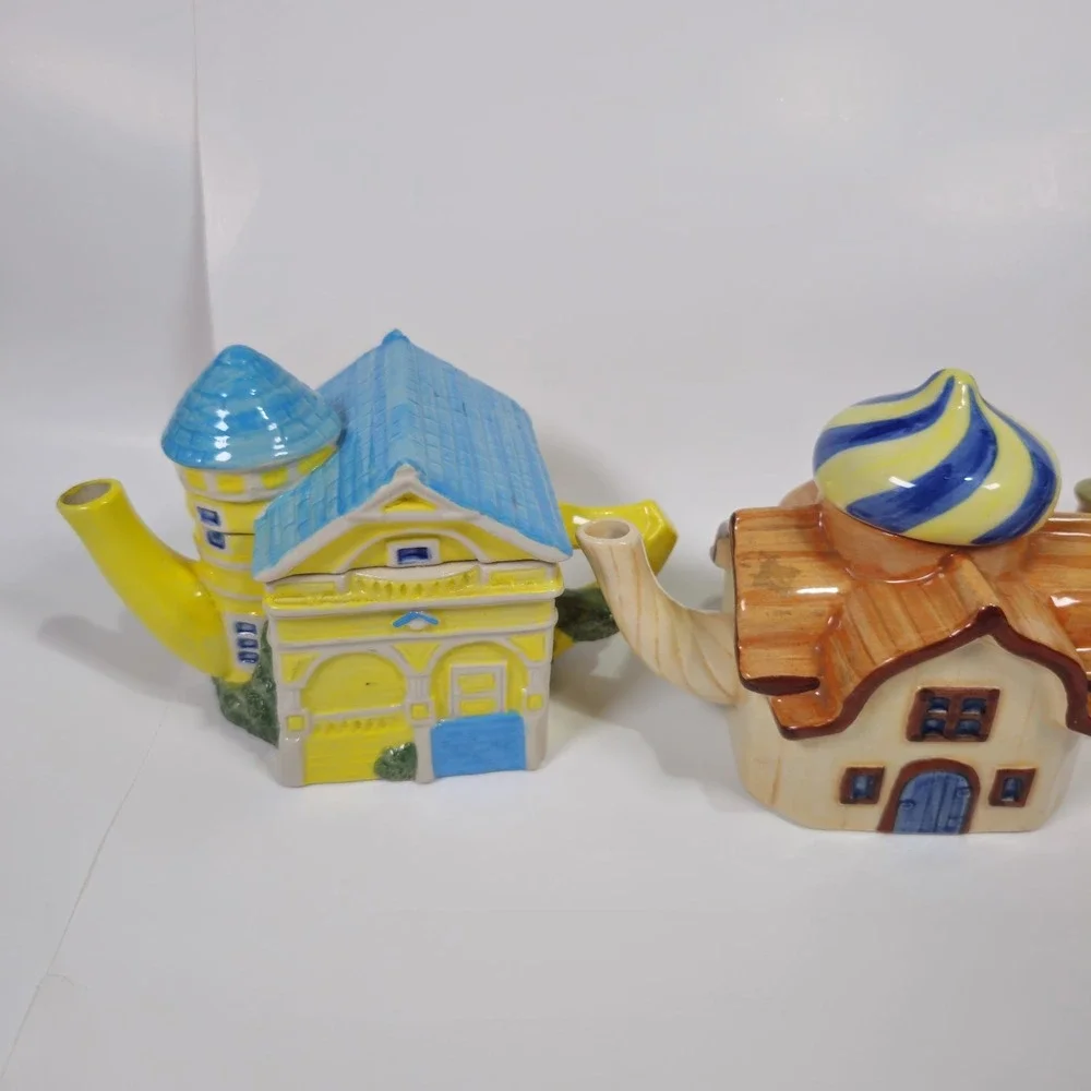 1982 House of Katayama Set Of 3 New Mini Teapots, Creamer, Japan Mini House